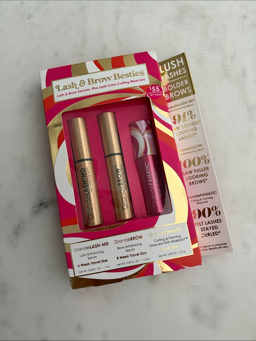 Grande Cosmetics Lash & Brow Trio - Rose/Gold